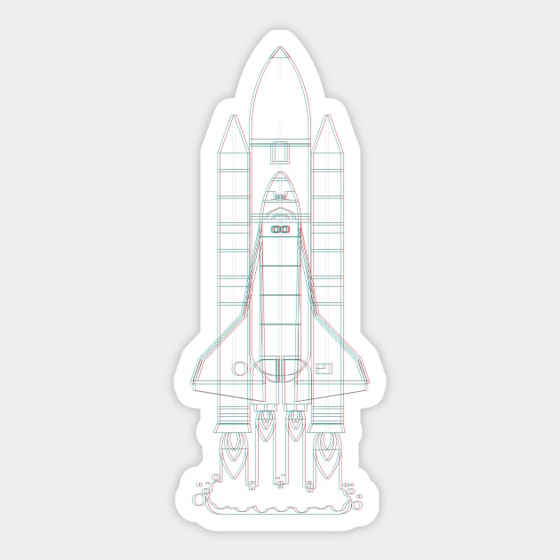 Houston Rocket NASA Space Shuttle Sticker by aliopus